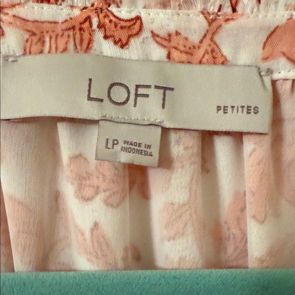 LOFT Cream Blouse with Salmon Floral Print - Women's - Picture 2 of 7